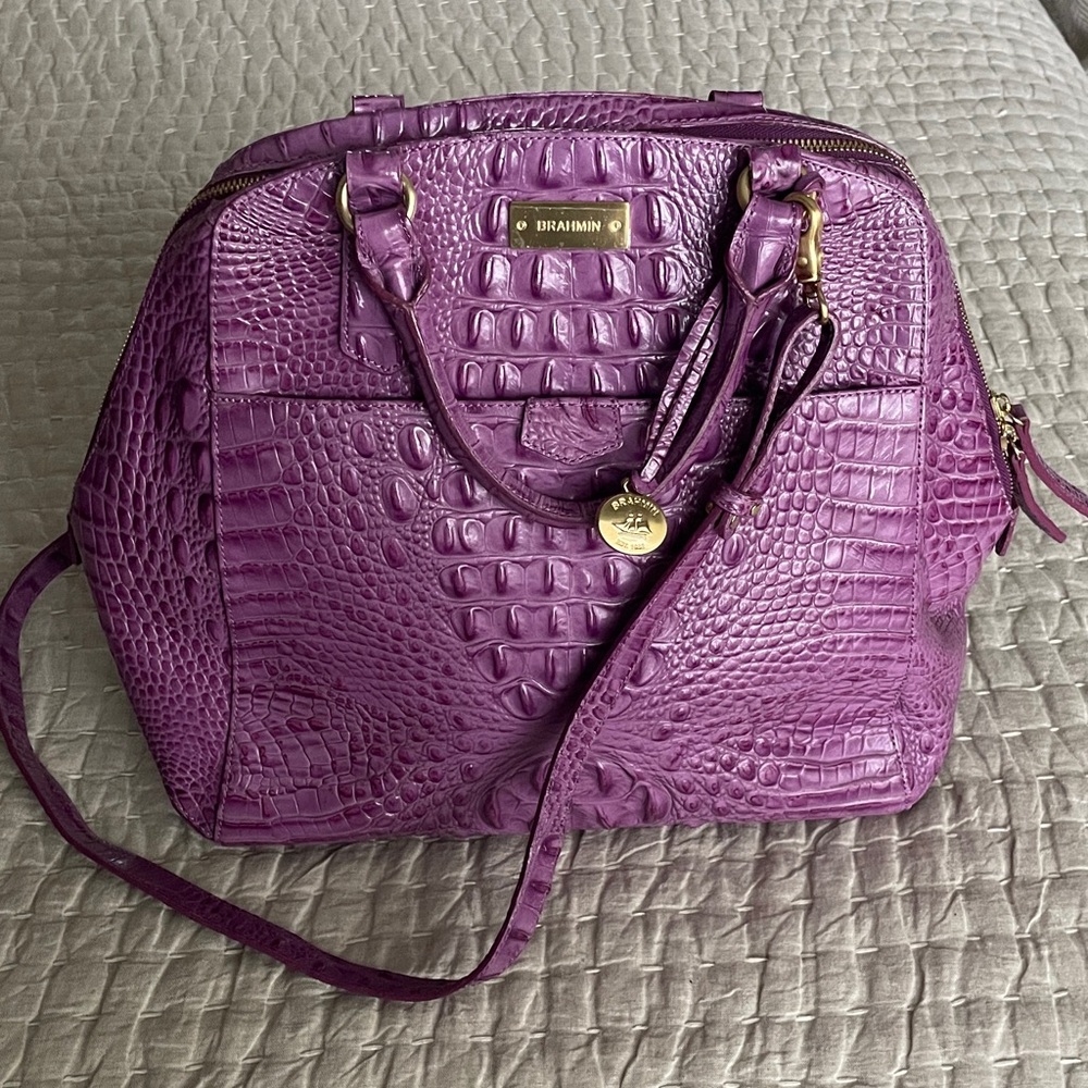 Brahmin Melbourne croc-embossed leather handbag